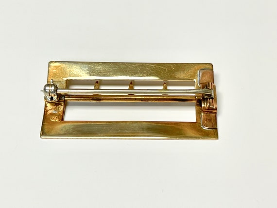 Antique Yellow Gold Engraved Buckle Pin, Buckle P… - image 3