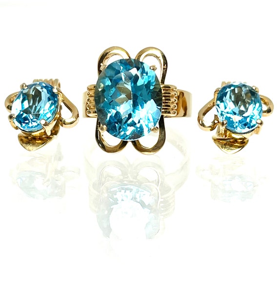 Blue topaz clip on earrings best sale