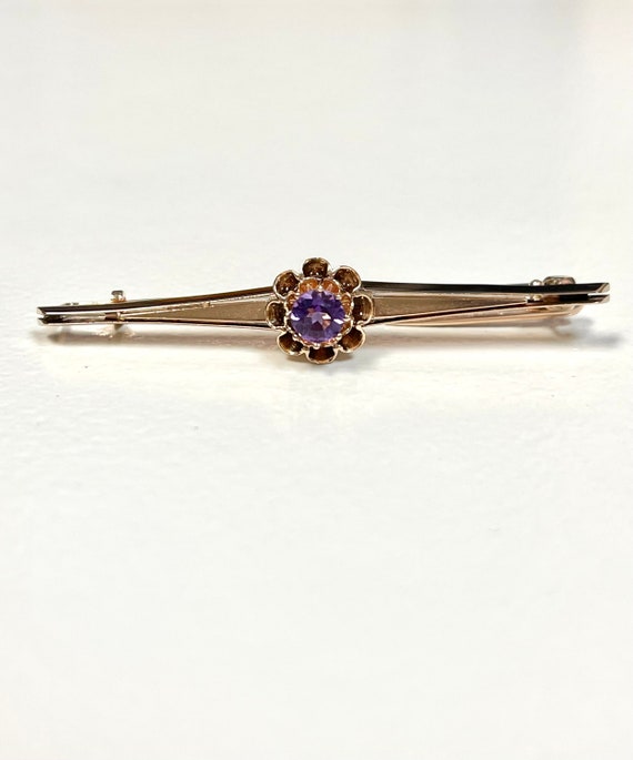 Antique Amethyst Bar Pin, Amethyst Bar Pin, Amethy