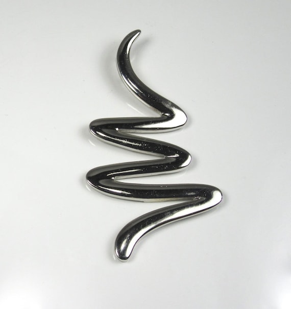 Sterling Silver Free Form Pendant, Squiggly Line P