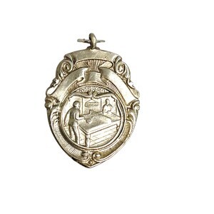 Sterling Silver Hallmarked Ping Pong or Table Tennis Charm, Medal, Pendant, Ping Pong Medal, Ping Pong Charm, Vintage Ping Pong Medal