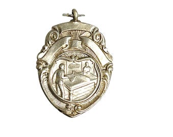 Sterling Silver Hallmarked Ping Pong or Table Tennis Charm, Medal, Pendant, Ping Pong Medal, Ping Pong Charm, Vintage Ping Pong Medal