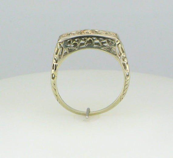 Champagne Colored Diamond Filigree Ring - Edwardi… - image 7