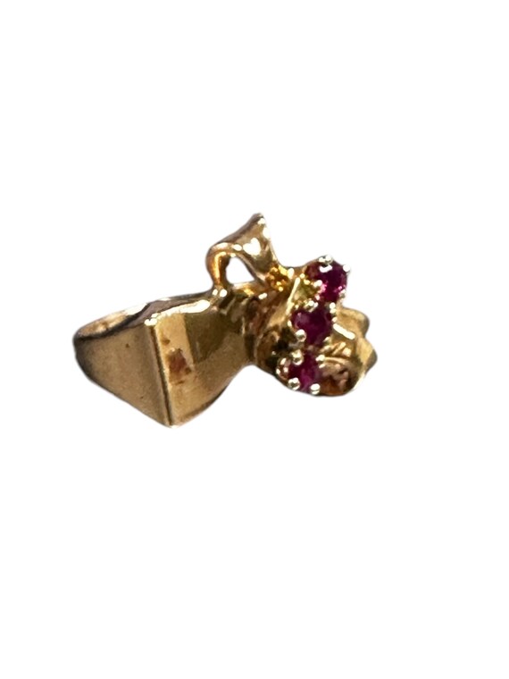 Retro 14k Rose Gold Ruby Ring - July Birthstone - image 5