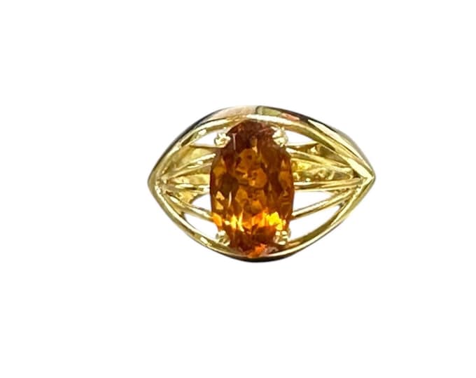 Vintage 18K Gold Citrine Statement Ring