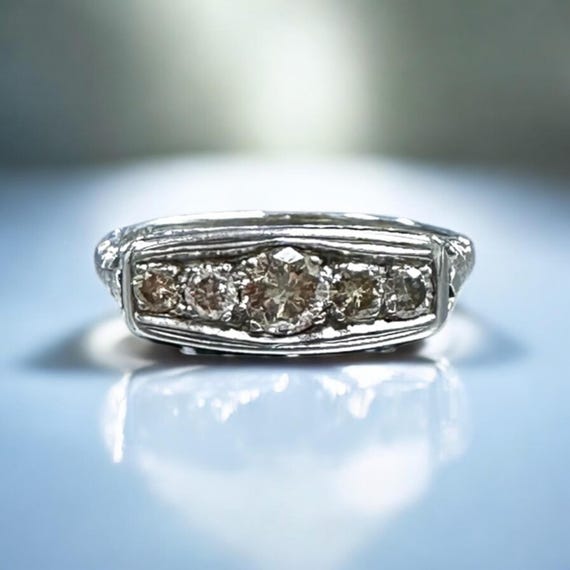 Champagne Colored Diamond Filigree Ring - Edwardi… - image 9