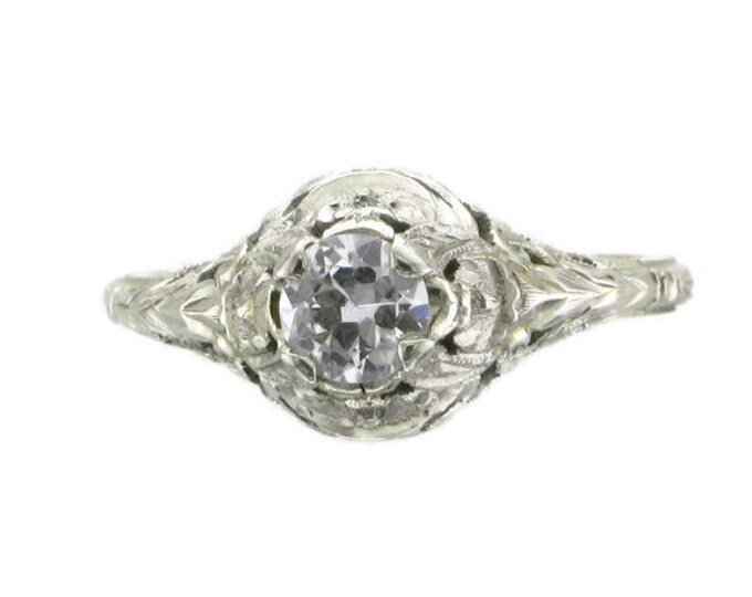 Old European Cut Diamond Engagement Ring; Diamond Filigree Engagement Ring; Diamond Wedding Ring; Diamond Filigree Ring; Promise Ring