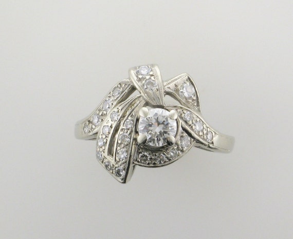 White Gold Diamond Cocktail Ring; Diamond Cocktai… - image 1