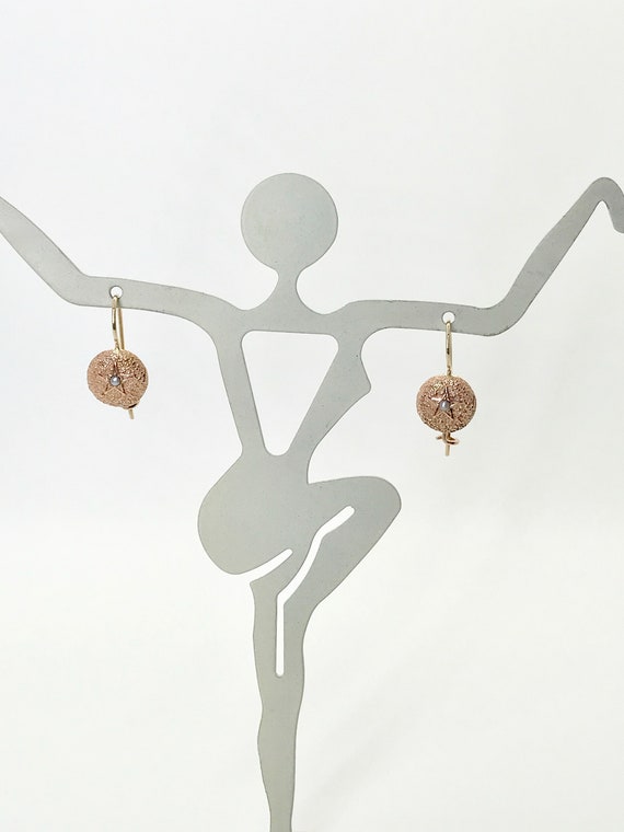 Rose Gold Drop Earrings, Victorian Inspired Pierc… - image 2