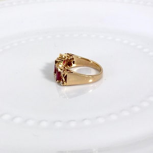 18 Karat Yellow Gold Vintage Ruby and Diamond Ring Marquise - Etsy