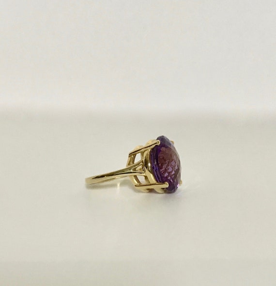 Yellow Gold Amethyst Ring, Vintage Amethyst Ring,… - image 3
