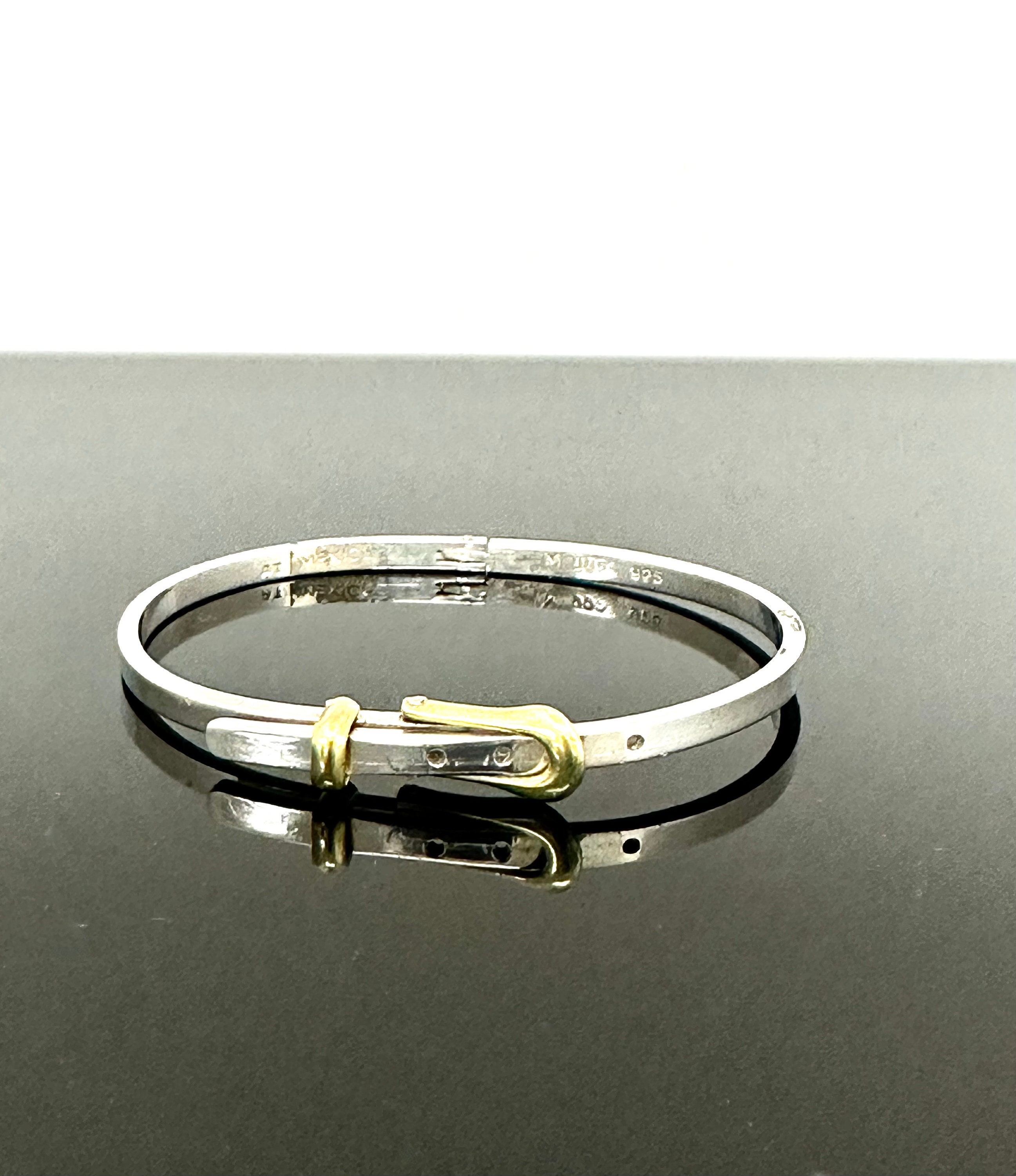 Vintage Jumbo Buckle Bracelet, by Hermes Chic Sterling Silver Buckle Bracelet display picture 1