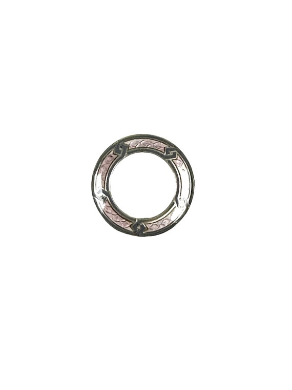 Unique Sterling Silver Enameled Circle Pin - Elega