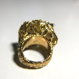 18 Karat Yellow Gold Diamond Nugget Free Form Ring Diamond Cocktail Ring Diamond Dinner Ring Diamond Free Form Ring Bild 5