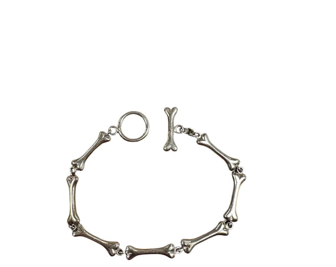 Pet Lover Gift: Sterling Silver Dog Bone Link Bracelet