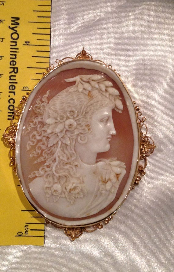 Antique Cameo Pin/Pendant, Cameo Pin, Cameo Penda… - image 2