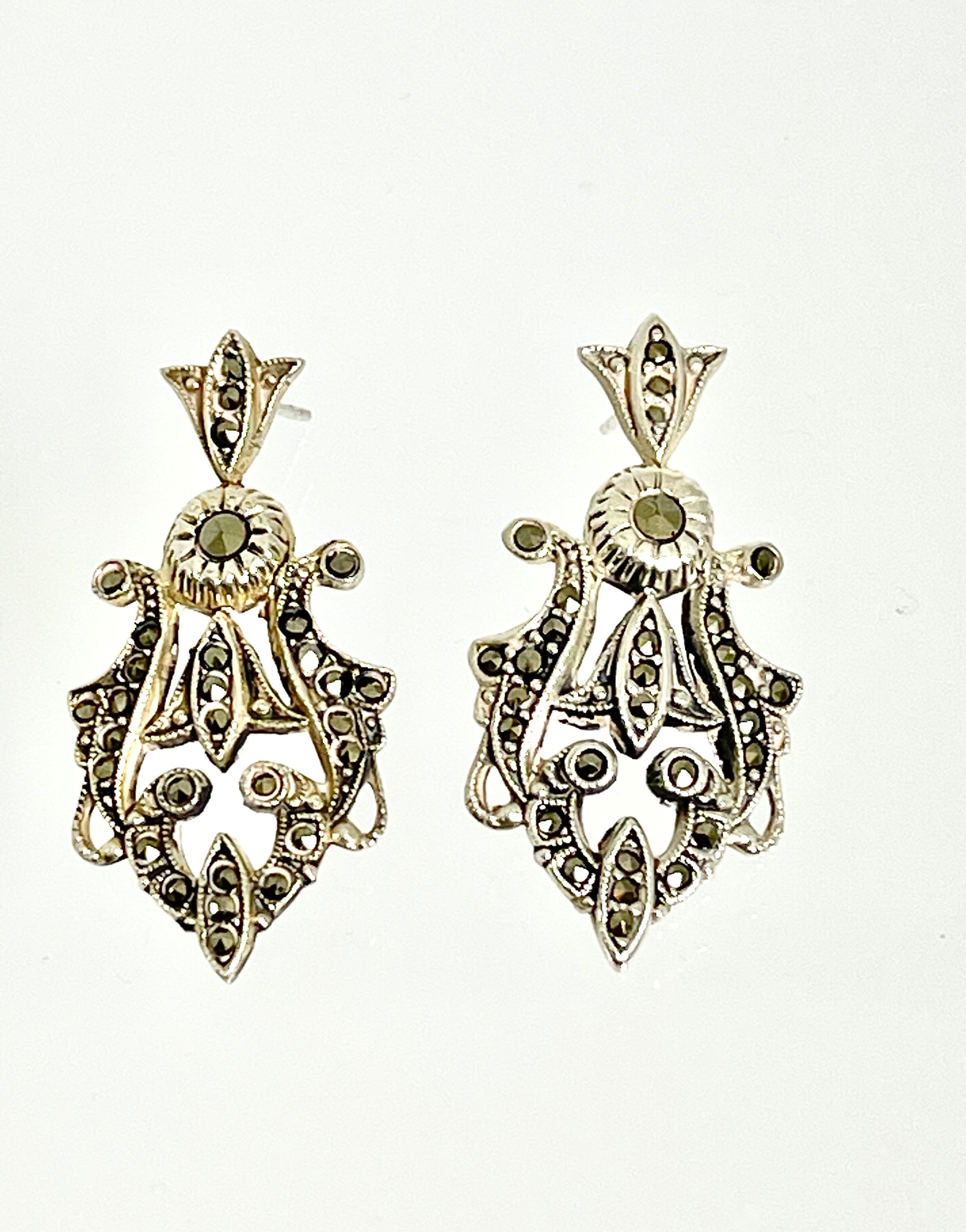 Marcasite dangle shop earrings