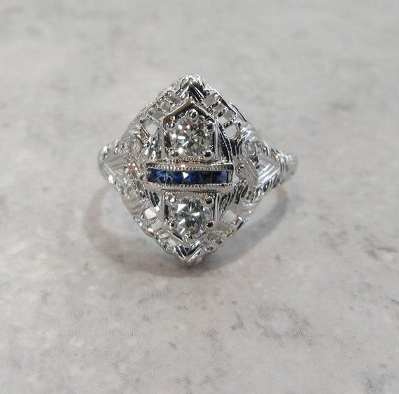 filigree sapphire ring