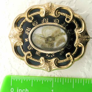 Victorian Memorial Hair Pin: Black Enamel & Gold bild 4