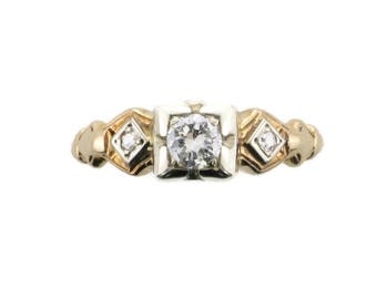Vintage Diamond Engagement Ring; Diamond Engagement Ring; Engagement Ring; Yellow Gold Diamond Engagement Ring; Vintage Engagement Ring