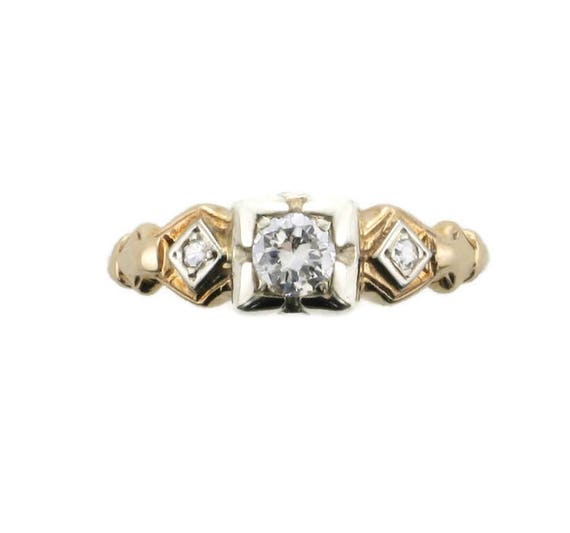 Vintage Diamond Engagement Ring; Diamond Engagemen