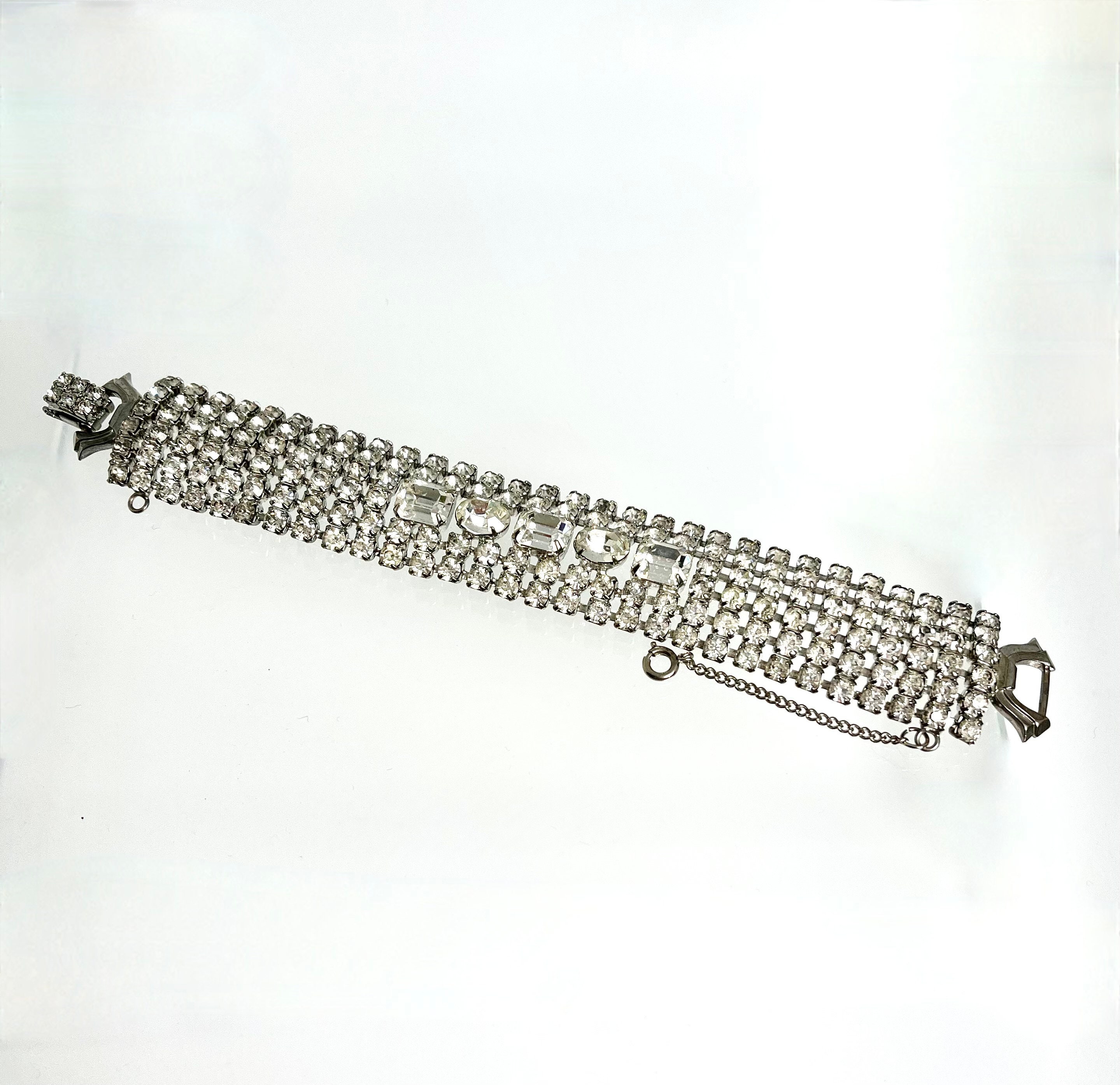 Wide shop rhinestone bracelet