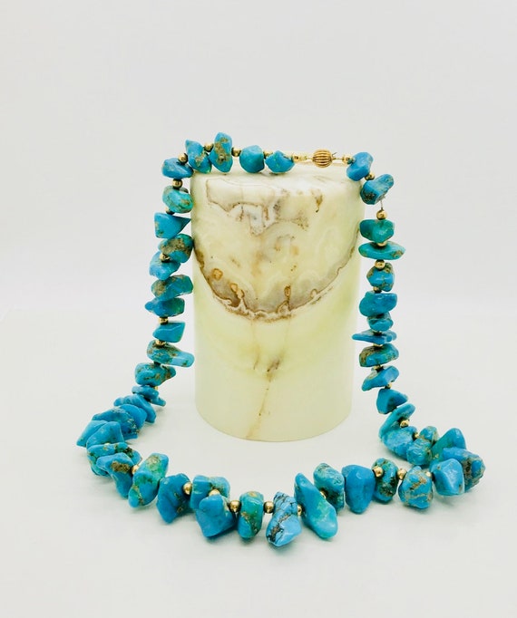 Turquoise Necklace, Chunky Turquoise Necklace with