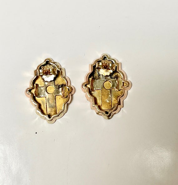 Victorian Cufflinks Converted to Earrings, Pierce… - image 3