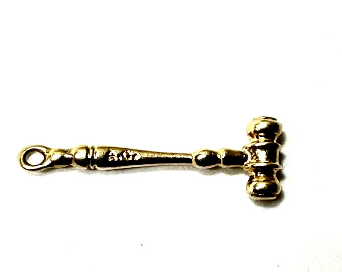 Vintage 14 Karat Yellow Gold Gavel Charm or Pendant