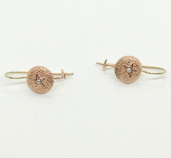 Rose Gold Drop Earrings, Victorian Inspired Pierce