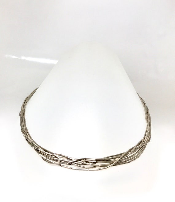 Sterling Silver Liquid Silver Necklace, Vintage S… - image 1