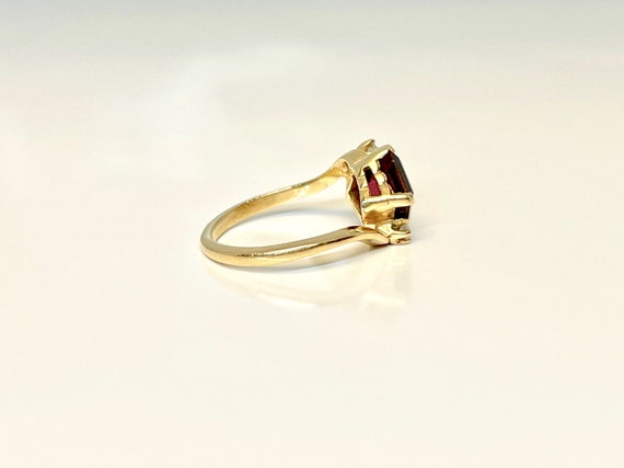 Vintage Garnet and Diamond Ring, Garnet Bypass Ri… - image 4