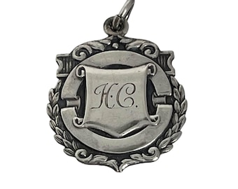 Vintage Sterling Silver Medal: Hallmarked English Award, Initials H.C.