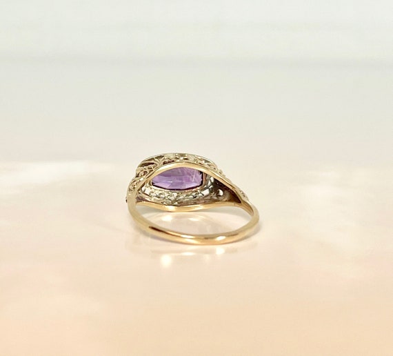 Yellow Gold Amethyst Ring, Filigree Amethyst Ring… - image 6