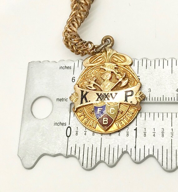 Gold Filled Knights of Pythias Watch Fob, Antique… - image 6