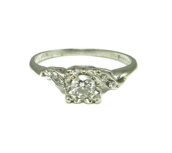 Diamond Engagement Ring; Vintage Diamond Engagemen