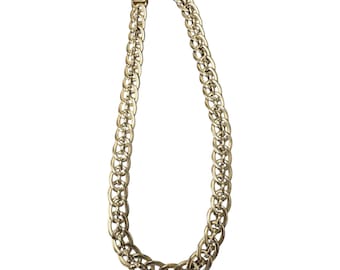 Vintage Sterling Silver Chain with Gold Plated Clasped, Stamped Italy