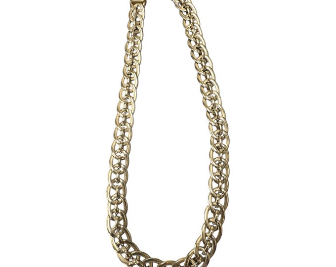 Vintage Sterling Silver Chain with Gold Plated Clasped, Stamped Italy