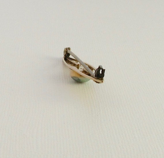 Yellow Gold Pearl Bar Pin; Antique Pearl Pin; Vin… - image 3