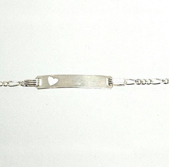 Childs Sterling Silver ID Bracelet, Vintage Child… - image 4