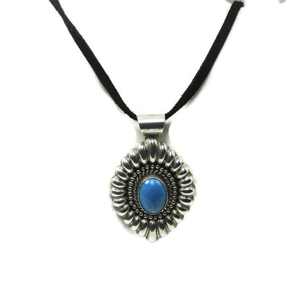 Turquoise Pendant, Sterling Silver Turquoise Penda