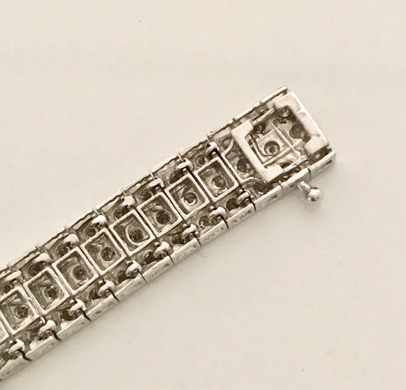 Vintage Diamond Bracelet, Diamond Straight Line B… - image 5