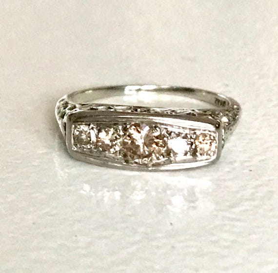 Champagne Colored Diamond Filigree Ring - Edwardi… - image 5