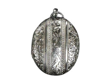 Victorian Hallmarked Locket in Sterling Silver - Elegant Keepsake Locket