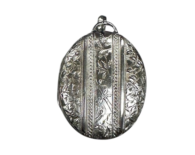 Victorian Hallmarked Locket in Sterling Silver - Elegant Keepsake Locket