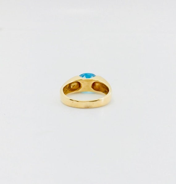 Yellow Gold Blue Topaz Ring, November Birthstone,… - image 3