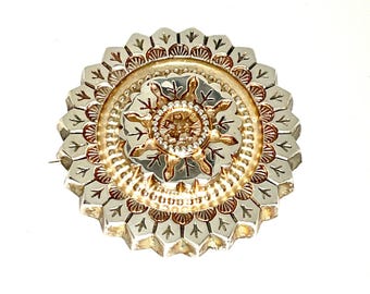 Sterling Silver Scalloped Brooch: Decorative English Pin (1-1/4 inch)