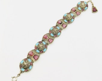 Vintage Miracle Bracelet: Scottish Link with Faux Agate