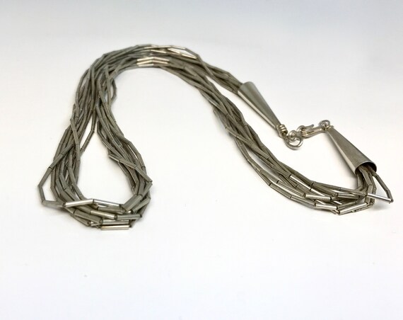 Sterling Silver Liquid Silver Necklace, Vintage S… - image 2