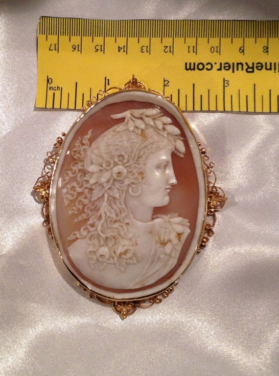 Antique Cameo Pin/Pendant, Cameo Pin, Cameo Penda… - image 3